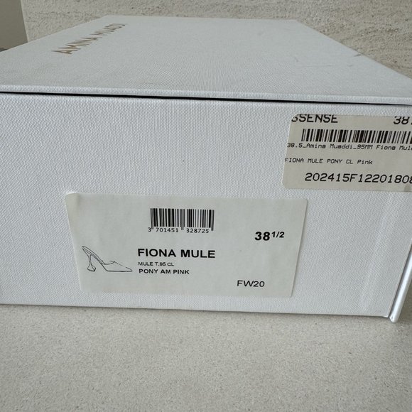 New Amina Muaddi Fiona Pony Mule Pony Pink, 38.5 with Box Tag - Picture 2 of 15